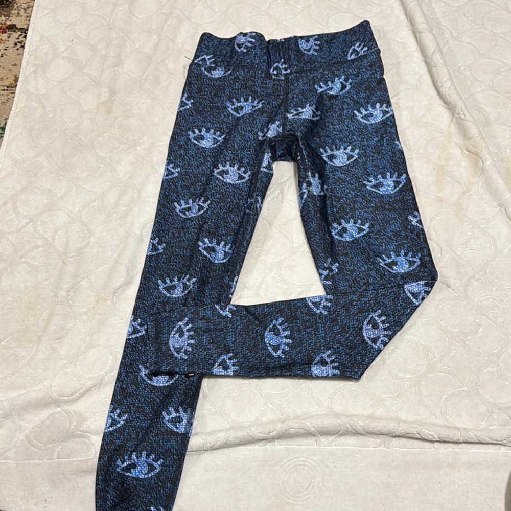 Terez Blue Crown Pattern Leggings